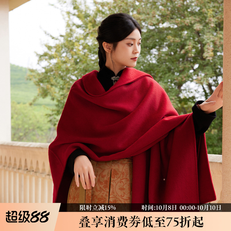 听旬长乐汉服女冬新中式唐圆领