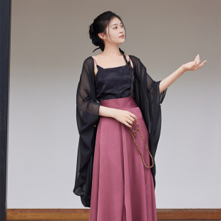 听旬蒹葭夏汉服女超大摆半身裙提花黄昇宋抹新中式 改良十破鱼尾裙