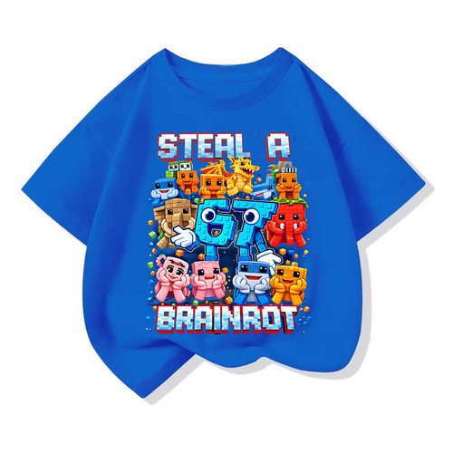 Steal a Brainrot67号偷走脑红山海经男女中小童短袖棉上衣半袖衫