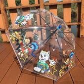 新款 卡通莱德透明儿童雨伞长柄幼儿园宝宝小学生男女自动男孩狗伞