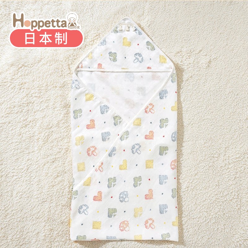 日本Hoppetta天丝凉感三层纱布婴儿包被薄款夏季初生抱被包巾襁褓