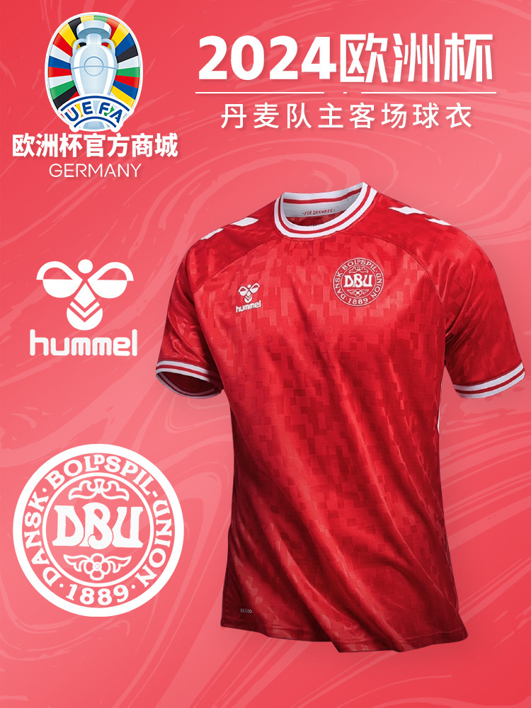 2024欧洲杯丹麦国家队主场客场球衣男式球迷球员版球衣足球服正版