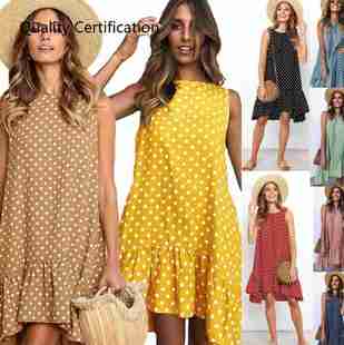 Polka Dress Party Neck Mini Dresses Dot