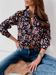 Lapel Print 翻领印花衬衫 Long 长袖 Sleeve 时尚 Fashion Shirt