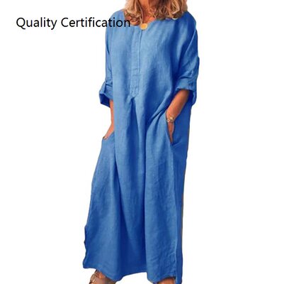 Dress Oversize  Cotton Linen Long Shirt Dress