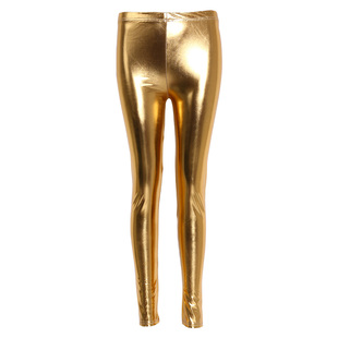 Waisted Faux Leather Gold Pencil High Stretch Pant Leggings