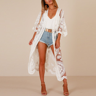 een Long Coat 2019 Beach Dress Ladies Swimsuit Cover Ups #ew