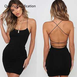 low Spaghetti Dress Mini neck Straps
