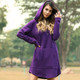Casual Hoody Pocket Hem shirt Long Irregular Female Dresses