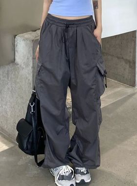 Workwear straight leg high waisted pants女士工装直筒束脚长裤