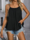 sling纯色褶皱无袖 Solid 小吊带 pleated sleeveless color loose