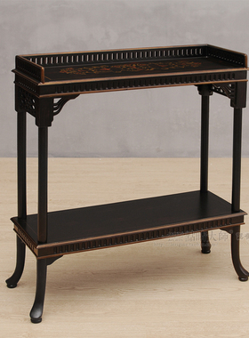 卡洛斯双层台 沙发边几 大厅玄关 梳妆台  欧式 彩绘 外销家具