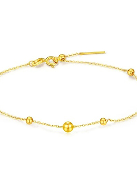 沙金转运珠小蛮腰手链黄铜镀金女款轻奢小众精致生日礼物送女友