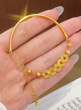 五帝沙金钱币手链爆闪碎冰女款高级转运百搭组合女友老婆闺蜜礼物