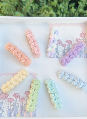 手工毛线钩织简约大方麦穗发夹甜美少女刘海夹侧边鸭嘴夹头饰成品