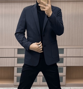 简约百搭商务休闲羽绒西服鹅绒外套 高端防风保暖面料男士 冬季 新款