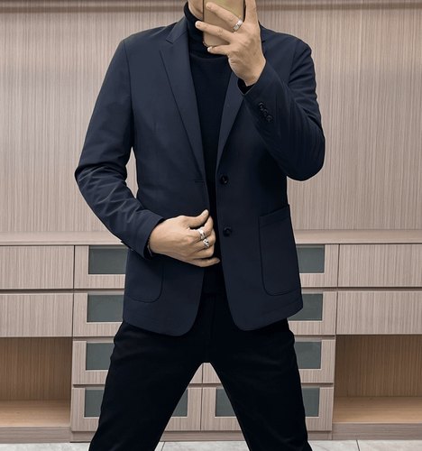 冬季新款高端防风保暖面料男士简约百搭商务休闲羽绒西服鹅绒外套