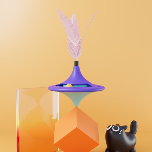 猫咪玩具不倒翁陀螺逗猫棒解闷