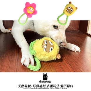 QZee 狗狗玩具Qmonster宠物发声互动拉扯玩具耐咬人狗拉环训练