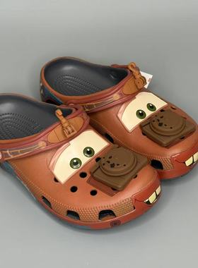 夏季新款cro赛车总动员板牙 男女洞洞鞋透气沙滩鞋户外百搭休闲鞋