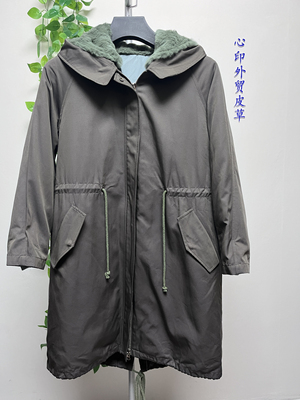 工厂清仓断码尾货连帽中长款兔毛内胆派克服加厚保暖活里活面女款