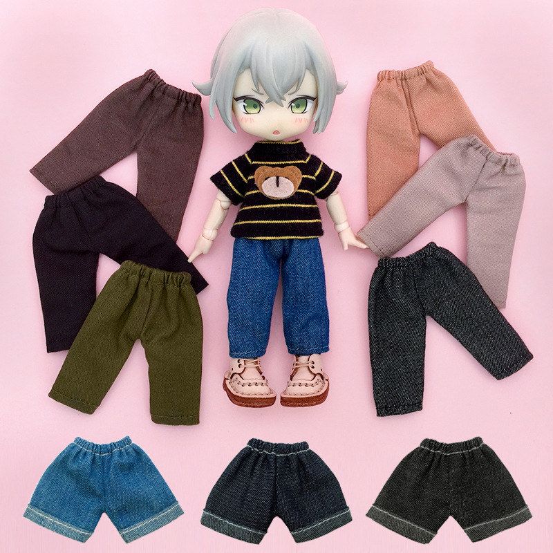 ob11娃衣 牛仔裤12分bjd ymy素体 短裤 p9素体 GSC粘土人休闲长裤