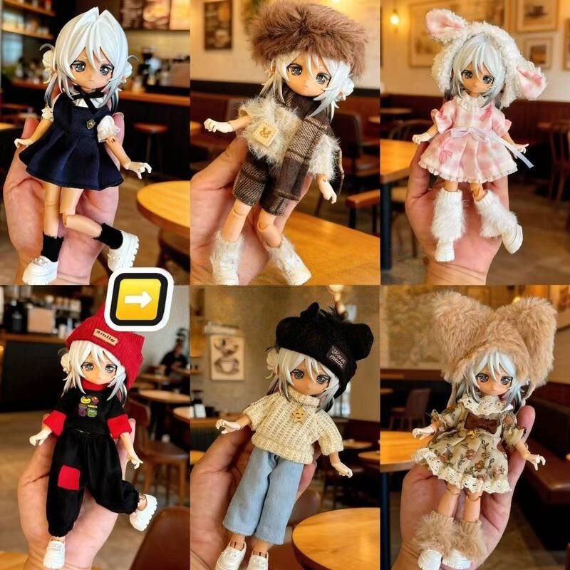 现货8分bjd12分ob11娃衣11-17厘米阿巳体可动人偶男女娃娃衣服裙图片