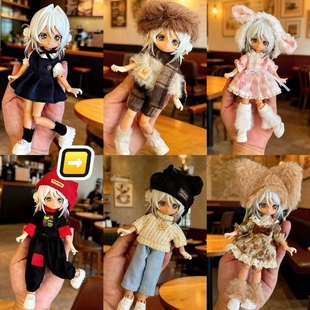 现货8分bjd12分ob11娃衣11-17厘米阿巳体可动人偶男女娃娃衣服裙