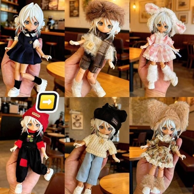 现货8分bjd12分ob11娃衣11-17厘米阿巳体可动人偶男女娃娃衣服裙