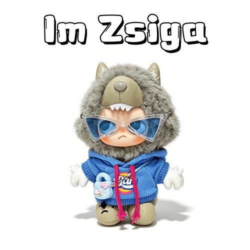 仅娃衣】蓝色连帽卫衣套装适用于I'm Zsiga娃衣15厘米娃衣dimoo
