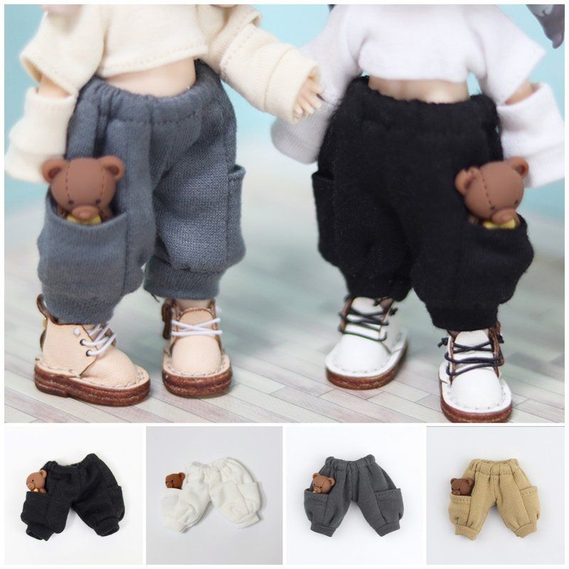 ob11娃衣裤子 熊熊口袋裤子长裤molly娃衣12分bjd娃衣服GSC潘妮p9