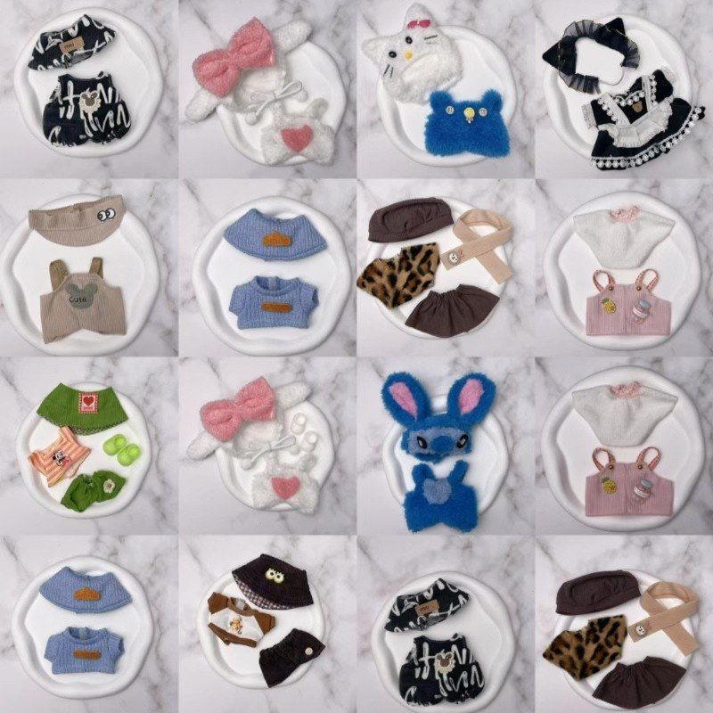 17厘米娃衣适用于拉布布搪胶公仔换装套装裙子毛绒衣服跨境爆款