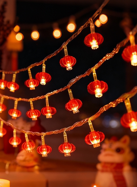 2026元旦春节过年灯笼小彩灯新年装饰气氛灯福字闪灯串灯串氛围灯