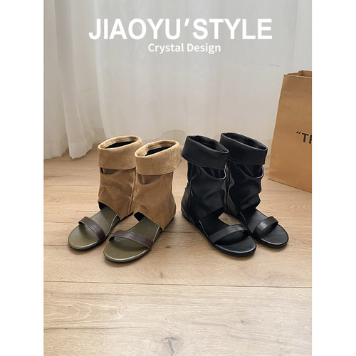 现货！！【免费试穿】牛皮凉靴