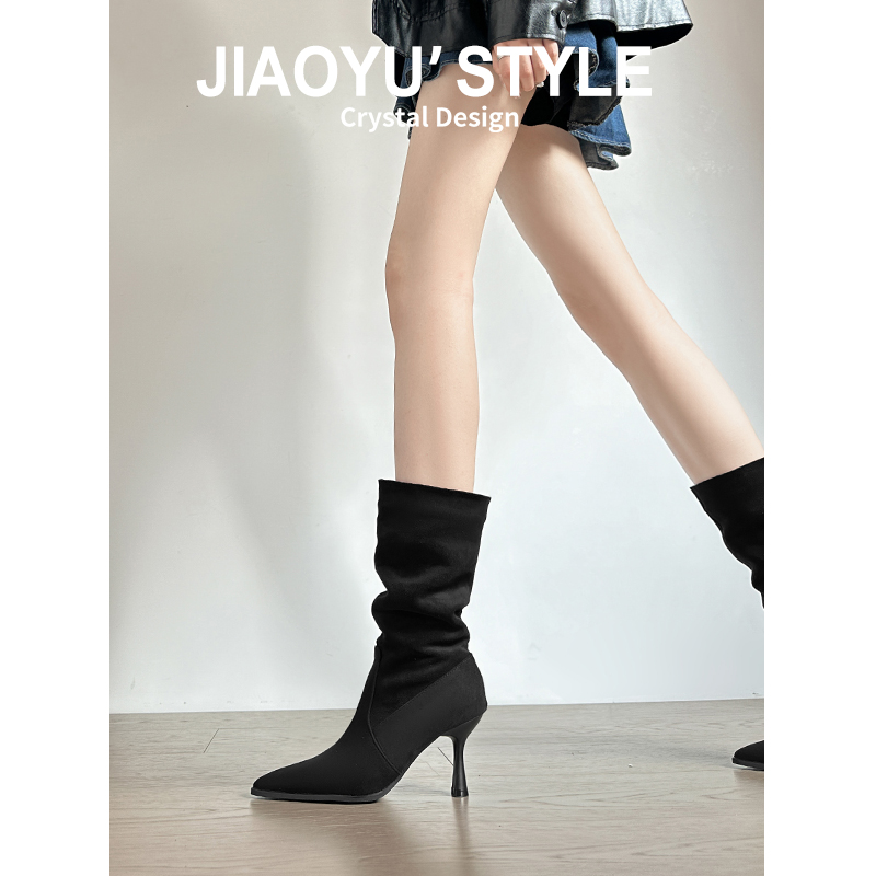 【现货发~送运费险】真皮高跟靴