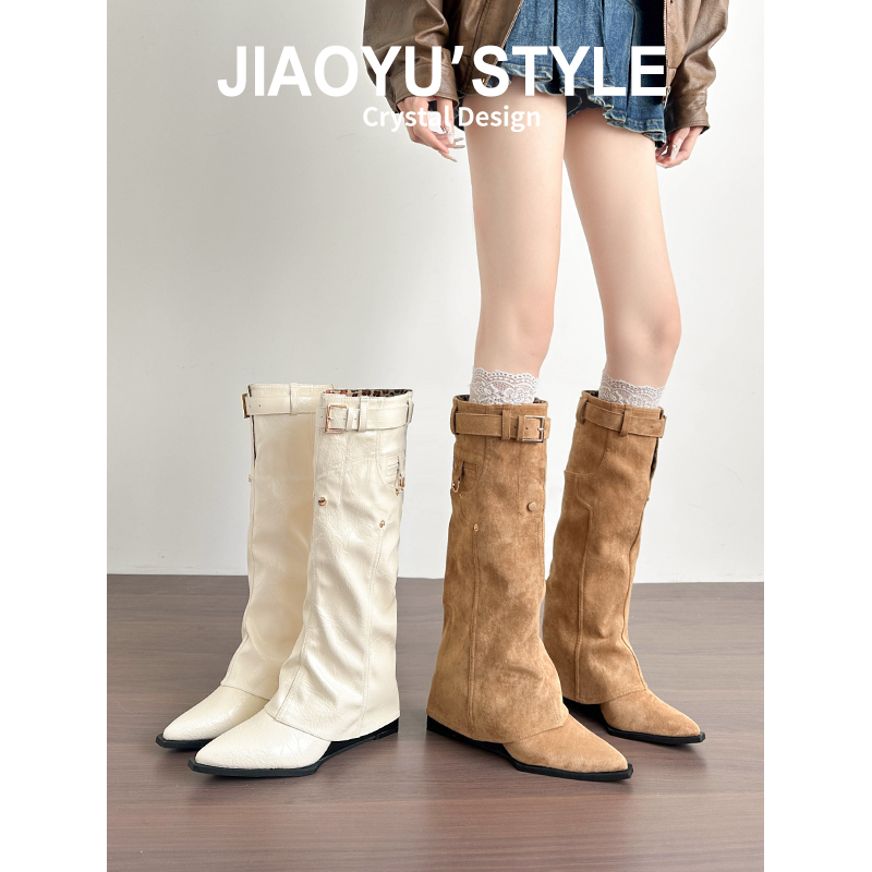 现货！！【免费试穿】牛皮长靴