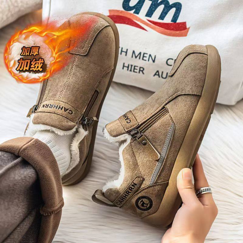 男鞋2025冬季新款加绒保暖一脚蹬户外休闲板鞋男士侧拉链勃肯棉鞋,流行男鞋,软木鞋/勃肯鞋,淘宝优惠券,粉丝福利购,淘宝优惠卷