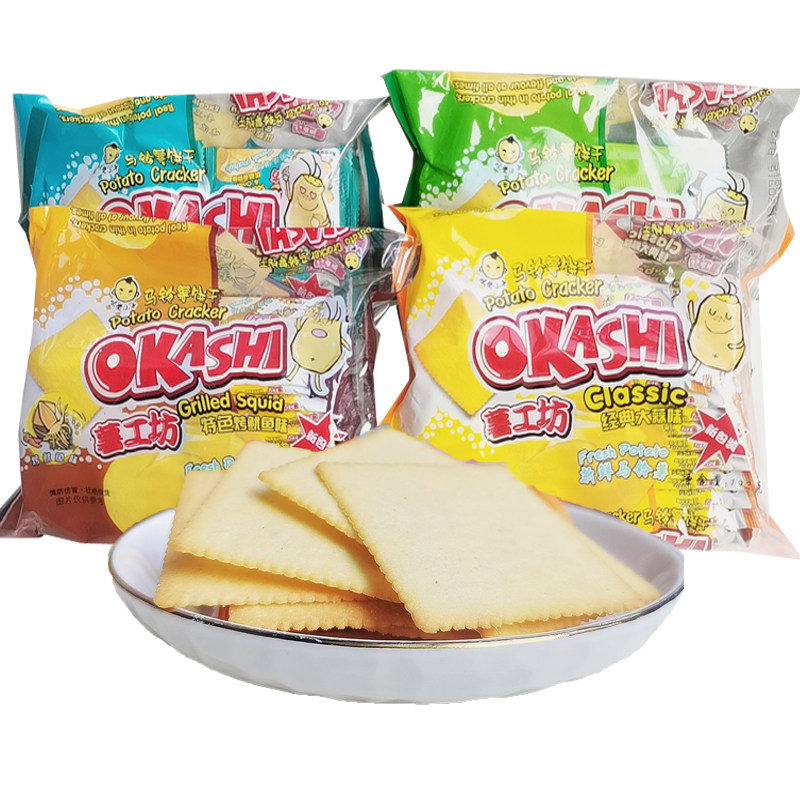 薯工坊马玲薯饼干薄脆酥脆okashi咸味土豆海苔味大蒜烤味零食饼干