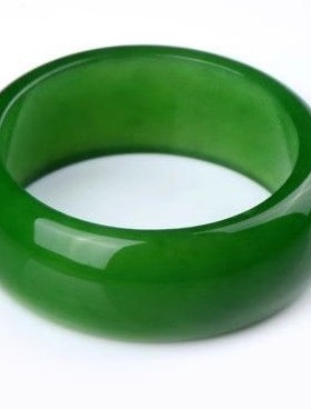 新疆和田玉碧玉戒指籽料指环菠菜绿尾戒阳绿辣色戒圈高级感男女款