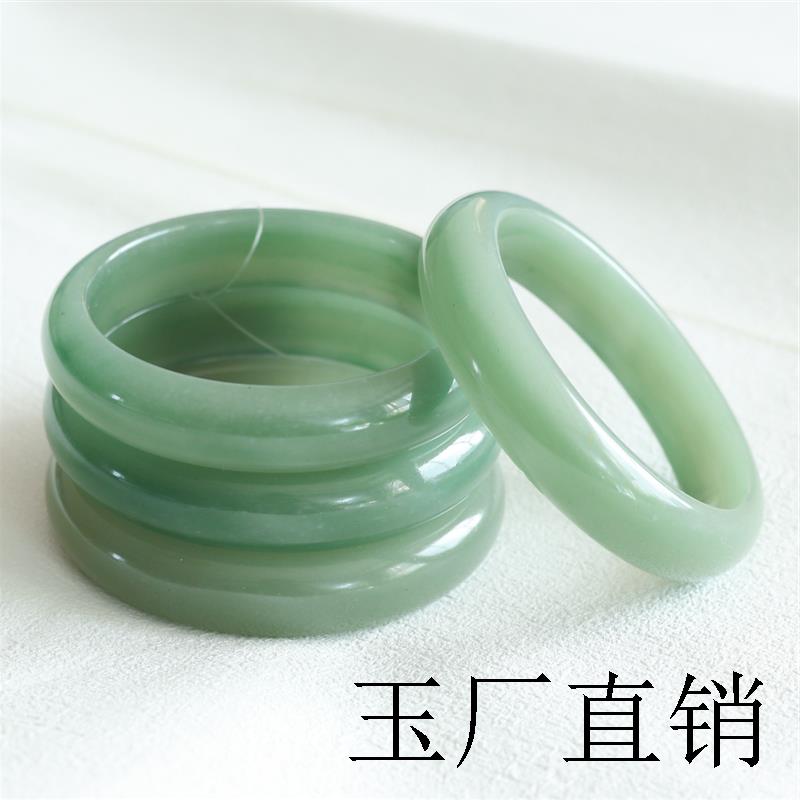 新疆金丝玉绿东陵玉镯自然绿色玉质细腻温润纯净佩戴收藏馈赠证书