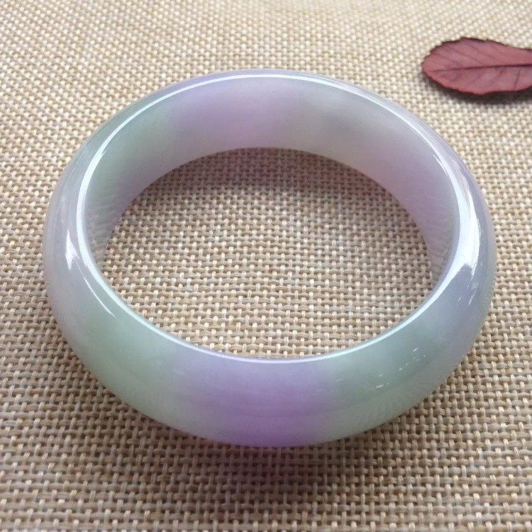 天然紫罗兰翡翠手镯冰种飘花老坑高端天然玉手镯女款正品带证书