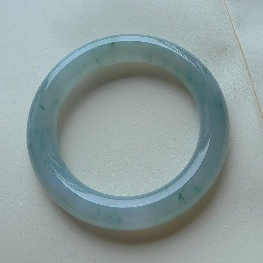 天然缅甸老坑冰种高端翡翠手镯 正品飘花圆条玉镯正品玉器带证书