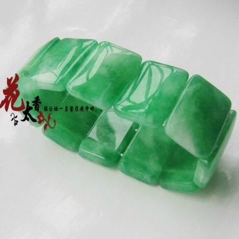 方形天然花青手串男女款缅甸玉石