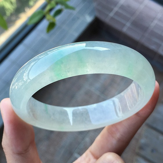 高端 老坑精品翡翠手镯冰种飘花飘阳绿翠色正装圆镯正品玉器带证
