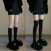 黑色jk过膝袜子女春秋长筒大腿袜子日系压力显瘦小腿袜纯棉高筒袜