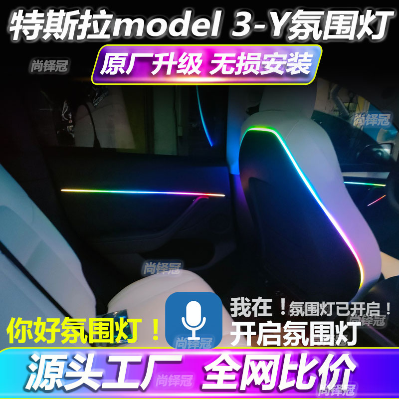 适用于特斯拉model3Y氛围汽车氛围灯/装饰灯/