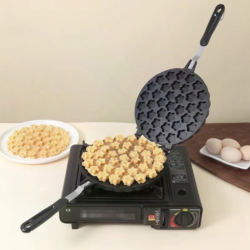 梅花小蛋糕模具商用不粘锅梅花小蛋糕烤盘摆摊不沾蛋仔机模具爆浆