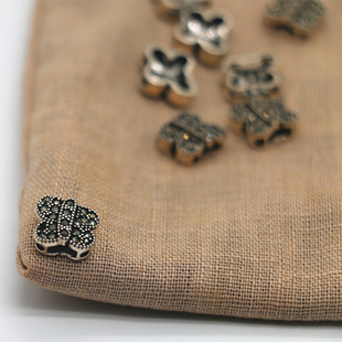 925银马克赛蝴蝶孔雀DIY配件顶珠手排配珠DIY配件配饰文玩配件