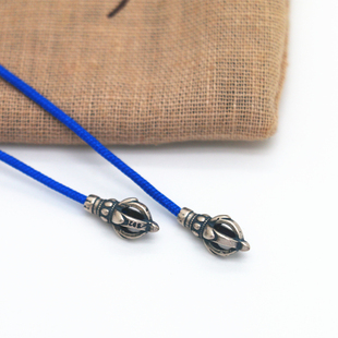 S925国际标准纯银金刚杵弟子珠半杵隐形收尾文玩DIY配饰配件复古