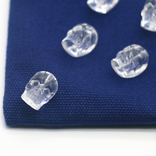 天然白水晶骷髅头珠子散珠手串手链配饰配珠配件DIY文玩手工顶珠